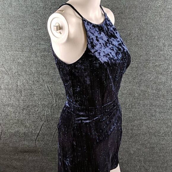 Emerald Sundae Sparkly Blue Velvet Skort Romper - Picture 10 of 14